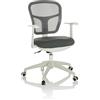 HJH Office sedia da lavoro TOP 108 W in tessuto/mesh con schienale inclinabile, imbottito, grigio, 729441