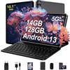ZIOVO 2024 Android 13 Tablet 10 Pollici 14GB RAM+128GB ROM (TF 1TB), Octa-Core, 2.0GHz, FHD Tablets con 5G+2.4G WiFi, 8000mAh, BT 5.0, 5+8MP, GPS, Widget, 2 in 1 Tablet con Mouse e Tastiera - Grigio