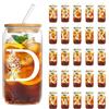 YiYa 550Ml Bicchiere Con Coperchio E Cannuccia Vetro Con Coperchio e Paglia Tazza di Vetro Iniziale Regali Personalizzati di Compleanno e Natale Per Sorelle Maschili Femminili, Zie e Amici (D)