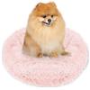 SPRINGOS - Cuccia per cani, rotonda, in pelliccia sintetica, a pelo lungo, confortevole, con fondo antiscivolo (50 cm, rosa cipria)