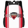 KVHSVEGO Compatible Con Ducati Zaino da Scuola per Uomo e Donna, College, Leggero e Casual per Ragazzi e Ragazze