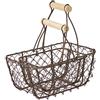 Rayher cestini deco in fil di ferro, 2 pezzi, 15 x 10 x 16,5 cm e 20 x 12 x 22 cm, aspetto vintage, con manico in legno, per decorazioni, 46364546