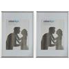 Relaxdays Set da 2 Cornici Portafoto, 20x30 cm, Passe Partout 15x20 cm, Ritaglio Vetro, Appoggiare o Appendere, Argento