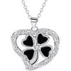 Micory Collana Quadrifoglio Donna Argento 925 Collana Portafortuna con Cofanetto Regalo-Regali adatto per ragazzae e donna