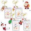 VEINARDYL 4 insieme Natale Portabadge Identificativo con Gancio e Fascino, Porta Carte Magnetiche Custodia Identificativa Protettore della carta con Ornamenti Natalizi per Donne Bambini Insegnanti Infermiere