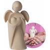 4betterdays.com NATURlich leben! Classico angelo custode in legno di pino cembro - con cuore - Altezza 9 cm - Regalo per battesimo o Natale - Artigianato dall'Alto Adige