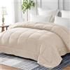 Yebeda Piumino per 4 Stagioni, 135 x 200 cm, Trapunta in Microfibra, Piumone per Letto Singolo, Traspirante e Super Morbido per Tutte le Stagioni, Beige