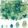 SUNNYCLUE 1 Scatola 280 Pezzi Perline di Cristallo A Goccia Perline di Vetro Distanziatore Verde Sfuso Pietre Naturali Pietre Preziose Verticali Sfaccettate Perline Sfuse con Foro per La Creazione di