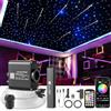 SUNKENET Meteor 16W Twinkle RGBW Fibra Ottica, APP Bluetooth/Remote/Controllo Musica Kit di Plafoniere Star, 400pcs of (0.75+1.0+1.5mm)*3 meter Kit di luci Shooting Star per Auto/Casa/Teatro