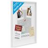 PHOTOLINI 3D cornice 50x70 cm bianco, profonda con vetro e passe-partout, cornice per oggetti fino a 1,5 cm di profondità, legno MDF - perfetta per il fai da te e come regalo