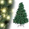 Tubiaz - Albero di Natale artificiale, 210 cm, con illuminazione, in PVC con supporto, sistema di montaggio pieghevole, 8 diverse modalità di illuminazione, decorazione natalizia