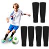 SYEYCW 3 Paia Maniche per Calzini da Calcio per Bambini, Neri Maniche Elastiche per Parastinchi, Calzini da Calcio Tagliati da 32 cm, Calzini per Parastinchi Durevoli, per Altezza 130-150 cm