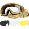 OneTigris - Occhiali tattici per softair con 3 lenti intercambiabili, occhiali da caccia con CE EN166 e ANSI Z87.1, lenti per softair per paintball, caccia, CS, ciclismo, attività all'aperto, marrone