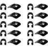 HOTMNTY C Clip per Bici,10 Passacavi a C per Bicicletta,C Clip Housing Tubo Guida Morsetti,Fisso Lega di Alluminio Bicicletta Clip Cavo Set Clip per Cavi Bicicletta Fibbia a C Telaio Bici per Biciclette,Nero