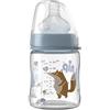 Nip 35065 - Biberon a collo ampio Glas Boy con tettarella in silicone, gruppo 0+, 120 ml