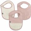 Domiva - Set di 3 bavaglini in schiuma 6-12 mesi vecchio rosa in garza di cotone
