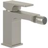 Villeroy & Boch Architectura Square - Rubinetto per bidet con asta di trazione e cartuccia in ceramica, per bidet, altezza 100 mm, rettangolare, in nichel spazzolato opaco
