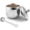 LYHLYA Zuccheriera 304 in acciaio inox 300 ml, per la casa, in metallo, con coperchio e cucchiaio, per spezie, zucchero, caffè, tè, pepe (stile-4)
