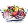 NUTRIUPS Ciotola per impastare in vetro da 1.4 L, insalatiera in vetro trasparente, ciotole in vetro grandi, sicure per forno e microonde