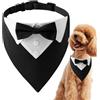 Humkopnl Collare da smoking per cani, bandana per cani, con papillon, traspirante, regolabile, formale, con papillon, collare a bandana per cani, per matrimoni, feste, compleanni