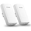 mokerlink WiFi Bridge, CPE Wireless Esterni Trasmissione per PtP e PtMP, 2,4GHz 300Mbps 1KM Distanza, con Adattatore Poe, 2 Porte Ethernet, 2 Confezione