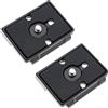 Be In Your Mind 2 Pezzi Piastra A Sgancio Rapido Con Vite Da 1/4 '' Compatibile Con Manfrotto 200PL 128RC 141RC 222 352RC 460MG Supporto Per Treppiede A Sgancio Rapido In Lega Di Alluminio Nero