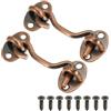 PATIKIL 3 pollici Gancio Occhio Chiusura, 2pz Carbonio Acciaio Privacy Gancio e Occhio Chiusura Cancello Chiusura Blocco Per Finestra Scorrevole Porta Fienile Porta, Rosso Bronzo