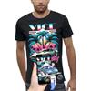 PIXEL EVOLUTION T-Shirt Vice City - Miami Style - Maglietta 3D in realtà aumentata da uomo, Nero , S