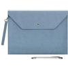 Wonderpool Cartelle Portadocumenti A4 in Pelle Sintetica Alta Capacità Buste Custodia per Portfolio di documenti e Cancelleria Organizer e Custodia Multifunzione per Tablet PC (Cielo blu)