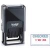 Trodat Printy 4750 - Timbro datario con frase in inglese CHECKED - autoinchiostrante, inchiostro rosso e testo blu, nero, piccolo