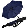 iX-brella Ombrello tascabile XXL 124 cm in fibra di vetro con sistema automatico, blu (Insignia Blue), 124 cm, Ombrello tascabile XXL