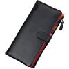 AprinCtempsD Portafoglio in Vera Pelle Porta carte di credito Lungo Portamonete Elegante Pochette Grande Capacità Cerniera per Donna (Nero)