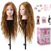 Anstar 26 60% Capelli Umani Reali Testa per Parrucchieri, Testina Parrucchiere Capelli Testa Studio Parrucchiere Manichino Cosmetologia Formazione Pratica Modello Capelli con Morsetto & Strumento A Treccia