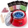 Boston Tech Scaldacera Elettrico Professionale con Display LCD, Kit Completo per Depilazione Domestica, Include 4 Pacchetti di Perle di Cera, 20 Spatole, Temperatura Regolabile, Capacità 500ml, Veloce e Sicuro