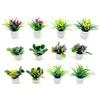 JZK Set di 12 mini bonsai in miniatura, set di piante per casa delle bambole, mini fiori artificiali in vaso, pianta verde per giardino delle fate, accessori per la decorazione della casa delle