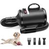 NamYoprce Soffiatore per Cani, Asciugacapelli per Cani Blower 2800W, Phon Cani velocità e Temperatura Regolabili, Meno Rumore asciuga cane Toelettatura Animali con 4 Ugelli per Uso Privato e Professionale