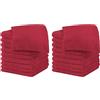 Il Gruppone Passione Casa Set 20 Pezzi Lavette Asciugamani Viso Mani 100% Cotone 490 Gsm 30x30 Cm Bagno Bidet Vari Colori Morbide Assorbenti Asciugamano Spugna Ospite - Cherry - 30x30 cm