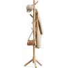 Pipishell Appendiabiti Robusto in Legno, Appendiabiti Regolabile, Albero per Abiti Autoportante con 4 Sezioni e 8 Ganci, per Casa/Camera da Letto/Ufficio/Corridoio/Ingresso