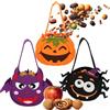 Com-four® 3X Borsa di Halloween - Raccogliere Dolci - Collezione in Feltro - Regalo Con Motivi Spaventosi a Misura di Bambino (03 Pezzi - 3 Motivi)