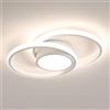 SENQIU Plafoniera LED Soffitto, 42W 4700LM Lampada LED Soffitto Moderna Rotondo, Bianco Lampadario Soffitto in Acrilico per Soggiorno Cucina Bagno Camera da Letto, Luce Naturale 4500K
