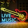 OYCGZV Live Music - Targa LED Neon Colorata a Parete per Chitarra, USB, per Birra, Bar, Rock, Studio, Garage, Camera da Letto, Feste, Negozio, Regalo per Amici