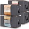 Lifewit Scatole per Vestiti, Organizer Armadio Salvaspazio, Scatole Armadio e Lenzuola con Manici Rinforzati e Finestra Trasparente, Contenitori Sottoletto, Grigio, 65L, 4 Pezzi
