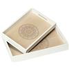 com-four® 2x Vassoio in Legno in Diverse Dimensioni - Vassoio Rettangolare in Legno con Motivo Bellissimo di Mandala - Vassoio Shabby Chic con Manici (02 pezzi - Mandala)