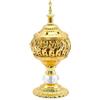 Cisolen Bruciatore di Incenso in Metallo Incenso Bakhoor Arabo Incensiere Vintage con Coperchio Porta Coni Bastoncini per Casa Ufficio Yoga Spa Meditazione Aromaterapia Ornamento