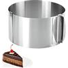 HENGBIRD Anello per torta regolabile in altezza 8,5 cm, in acciaio inox regolabile, forma stabile, anello per torta regolabile per la preparazione di torte e torte