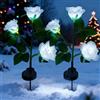XVZ Luci Solari Giardino Esterno, fiore di rosa più grande e ampio pannello solare LED Lampada Solare da Esterno impermeabile, decorazione per giardino, prato, terrazza, Nozze, Festa (bianca)