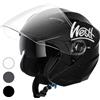 Westt casco moto casco jet doppia visiera omologato ECE 22.06 casco scooter caschi scooter per donna e uomo nero grigio bianco