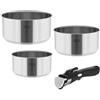 Teesa Set di pentole con manico rimovibile COOK EXPERT SINGLE HAND Acciaio inossidabile tipo 18/10 Tutti i tipi di pentole TSA0148