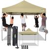 COBIZI Gazebo 3x3 Pieghevole Impermeabile senza Parete Laterale,Gazebo Esterno Resistente,Tende per Gazebo,Tendone Padiglione Pop Up per Feste Campeggio (3 per 3m Cachi), COBIZI_0506_US_26KH_1