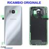 originale Scocca Copribatteria Back Cover Vetro Posteriore Compatibile per Samsung Galaxy S8 Plus S8+ + G955 G955F SM Grigio Artic Silver Argento Adesivo Biadesivo GH82-14015C